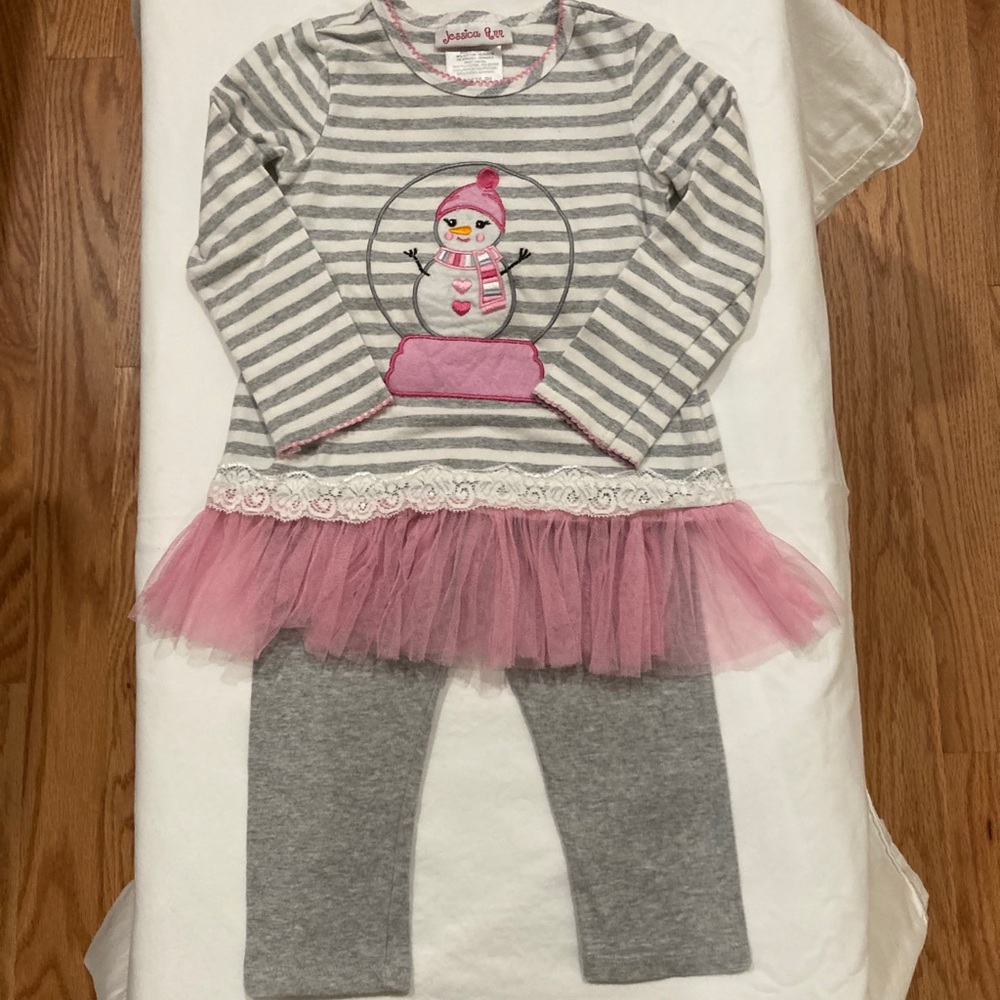 Toddler 2 piece snowman top and leggings